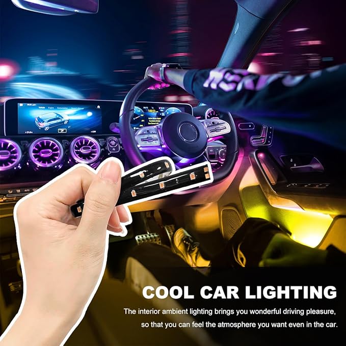 6 PCS 15 LED Strip Underbody Light, DC 12V 1Ft Flexible Underglow Car LED Light Strip with 6 Inch Wire, Waterproof LED Interior Exterior Decoration for Car Truck Motorcycle (Yellow)
