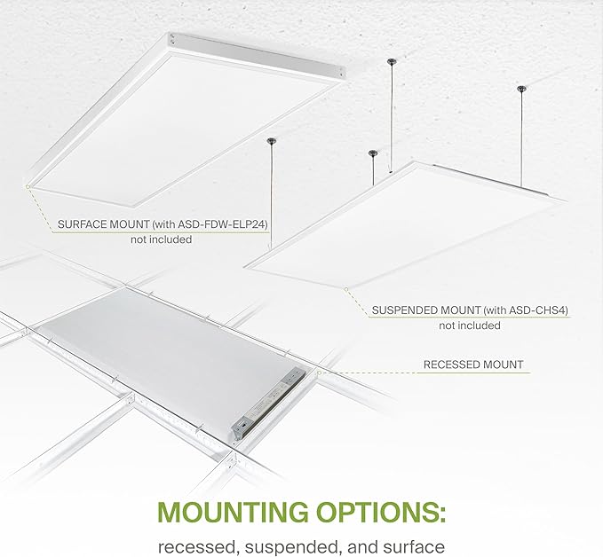 ASD 2x4 LED Flat Panel Light with Motion Sensor - 25/30/40W UL DLC | 5025LM 3500K-5000K 120-277V Dimmable 2x4 LED Light Drop Ceiling | Recessed Lay in Troffer Lights for Office 4 Pack