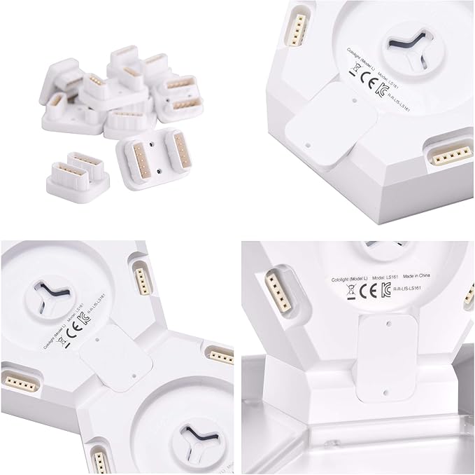Yescom APP Control 7 Pack Smart LED Light Panels Hexagon Smarter Plus Kit Works Alexa, Google Assistant Hexagonal Modular Voice Music Control Dynamic Lamp for Gaming Setup Bar Bedroom Party Decor