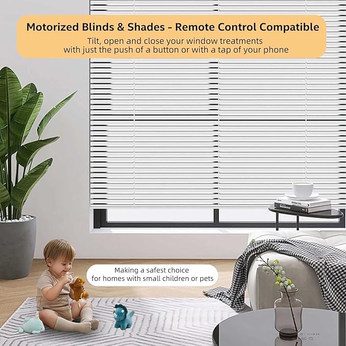 Rollerhouse Roller Blinds Tubular Motor with Rechargeable Lithium Battery for Electric Curtains Fits for 1-3/8 inch(35mm) Tube