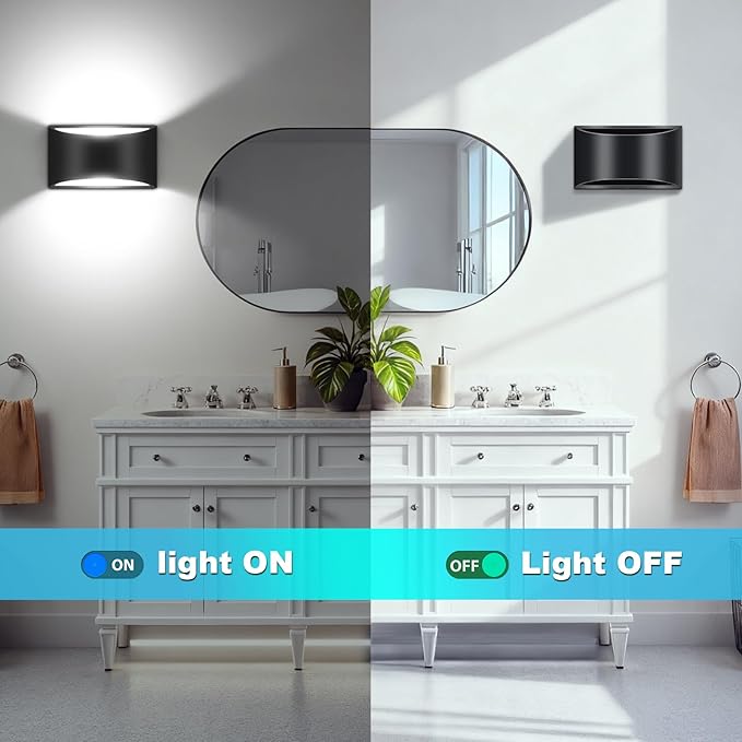 8 Pack Black Modern LED Wall Sconce Hardwired Indoor Wall Lights Up and Down Wall Mount Light for Living Room Bedroom Corridor Hallway Conservatory Cool White 6000K(with G9 Bulbs)