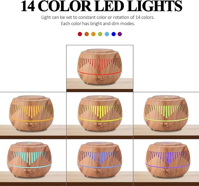 Humidifiers for Bedroom Large Room Home Baby Kids Whole House Hotel Office Desk Plant,500ml Cute Aromatherapy Portable Ultrasonic Cool Mist Humidifier with Essential Oil Diffuser Light Remote