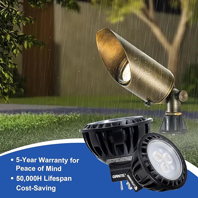MR16 LED Bulb 2700K, 7W Magnetic Touch Dimming MR16 GU5.3 LED Bulb Aluminum, 600LM, 12V Low Voltage Landscape Light Bulbs for Outdoor Landscape Lighting and Indoor Accent Lighting, 1 Pack