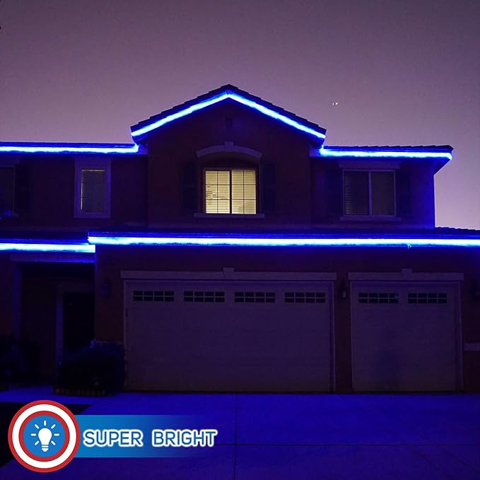 Russell Decor LED Rope Lights Festival Holiday Party Seasonal Christmas Decoration 30ft - 200ft Customized Available (Blue, 20)