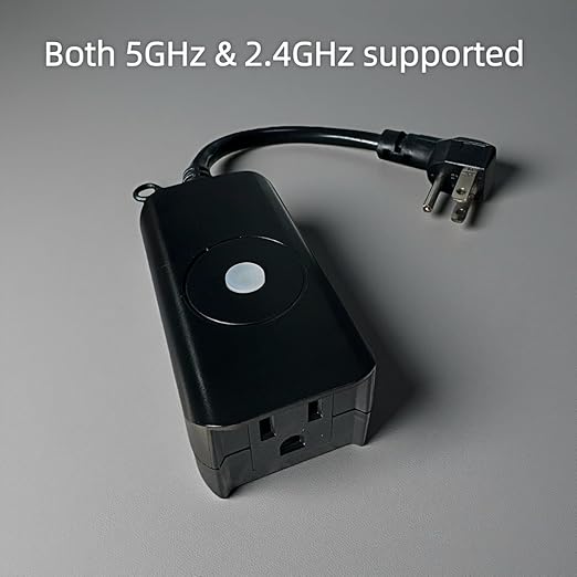 5GHz & 2.4 GHz Smart WiFi Plug, Outdoor Use, IP44 15 Amps,One Grounded Outlet, Heavy Duty, Alexa and Google Home Assistant, ETL Listed