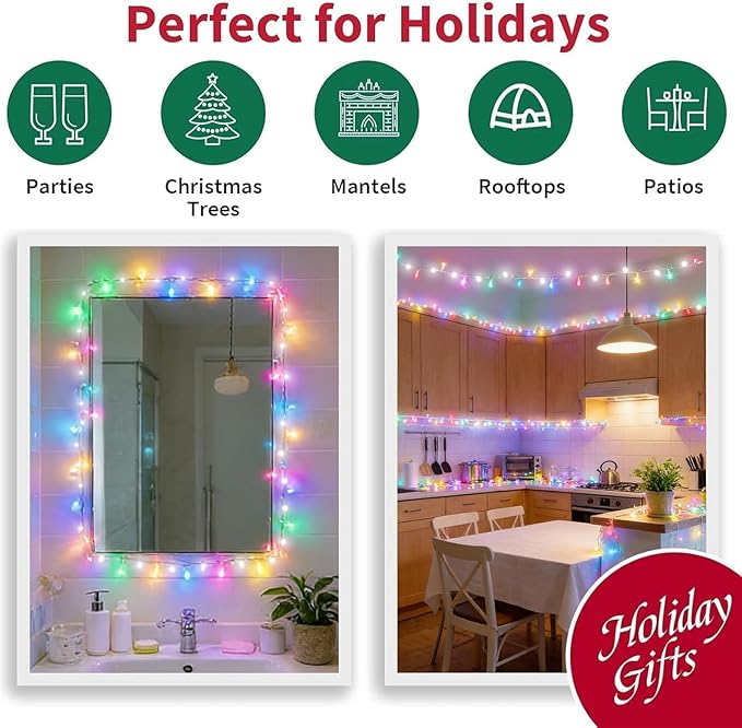 LAMPHOME 66ft 200 LED Easter String Lights Plug in, Multicolor Pastel 16 Modes Twinkle Fairy Lights,Waterproof Outdoor String Lights for Easter Tree Indoor Outdoor Spring Decorations