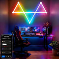 Smart WiFi Wall Light, DIY Geometry Splicing Gaming Lights Compatible with Alexa and Google Assistant, Music Sync & Voice Control, LED Wall Lights for Home Decor & Game Room, Bedroom (9 Lines, White)