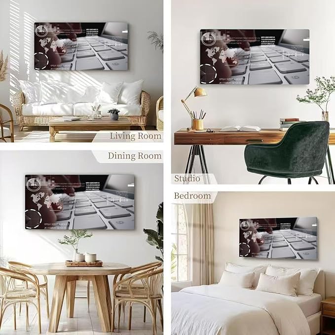 Wibinuki Wall Art Wall Decor Wall Paintings Man working on laptop computer keyboard user interface GUI for Living Room Bedroom Bathroom Home Decor Can Be Hung Directly 20"x 40"