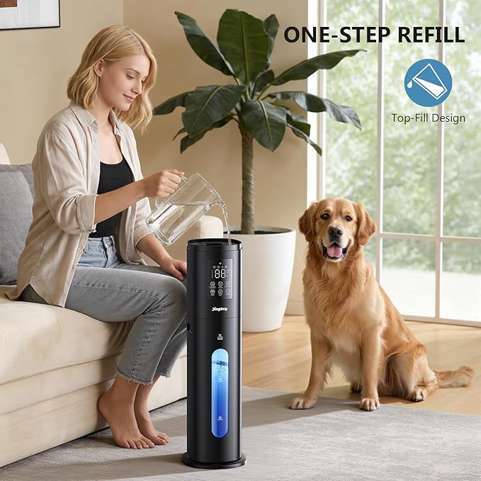 Humidifiers for Bedroom Large Room with 7L/1.85Gal Large Humidifier, Smart App & Remote Control, 4 Mist Levels Large Room Humidifiers for Home Midnight