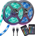 USB LED Strip Lights 13.2ft, USB Powered LED Light with 24-Keys Remote Controller Waterproof RGB Flexible Color Changing LED Strip Light for TV Backlights, Bedroom, Desk, PC, Camping & Home Decoration