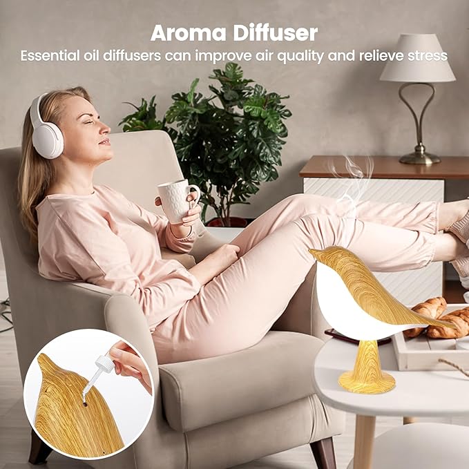 Small Cute Bird Table Lamp, Touch Night Light, Cordless Bedside Lamps, Desk Lamp, 3-Way Dimmable USB Rechargeable Battery 2600mAh Nightstand Lamps for Bedroom, Bird Decor Gifts