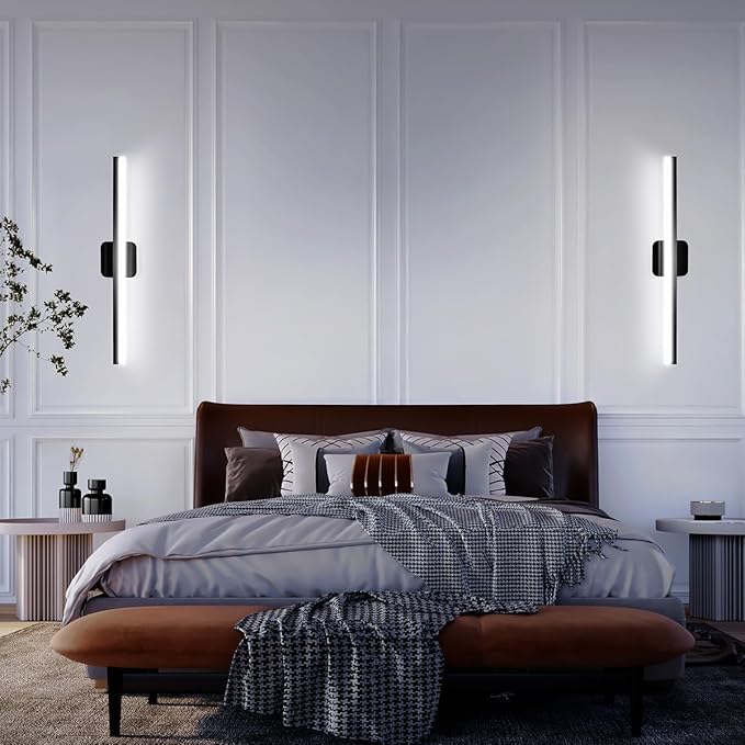 Yarra-Decor 24 in LED Bathroom Vanity Light Bar,Vanity Lighting Fixtures for Mirror Lighting,Indoor Daylight White Wall Light 6000K -Black