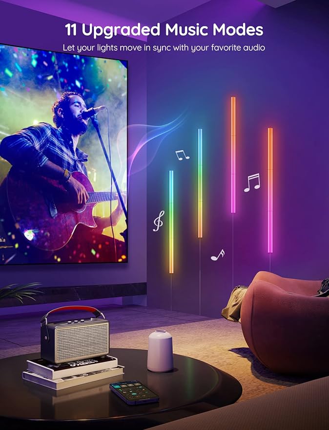 Govee RGBIC LED Lights, Wi-Fi Smart Home Creative Wall Lights with Music Sync, Compatible with Alexa Google Assistant for Indoor Gaming Decor