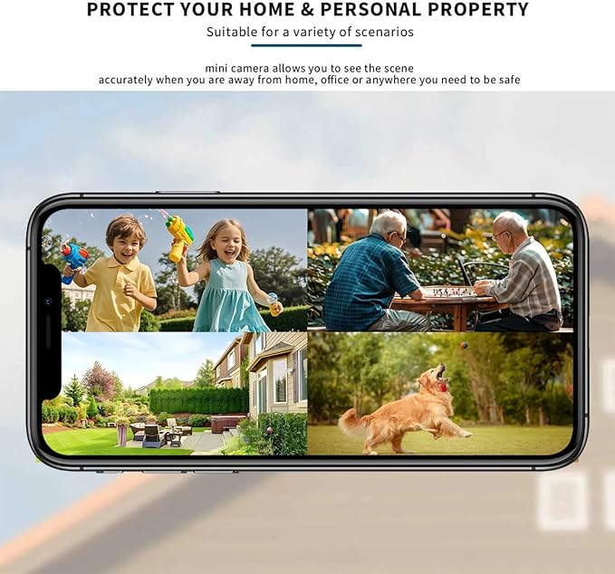 Hidden Camera Surveillance Monitor - WiFi Nanny Cam with 1080P Night Vision, Motion Detection, and Smartphone Compatibility - Indoor Spy Camera for Home/Baby/Office