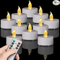 LED Tea Light Flameless Candles with Remote Control Flickering Tealight Long Lasting, Battery Operated with Timer for Halloween Home Decoration Seasonal &Festival Celebration WarmYellow (12pcs)