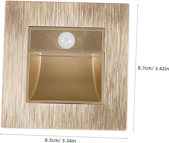 Healifty Motion Sensor Led Step Light Warm Induction Lighting for Stairs Aisles Eye-Friendly Recessed Design for Indoor Outdoor Use Soft Glow for Safe Navigation