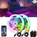 Motion Activated Under Bed Lights, 2x9.84ft 5050 RGB Color Changing LED Strip Lights with Sensor, APP Control and Music Sync, Dimmable Night Light for Bedroom Stair Christmas Decor