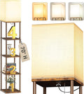 addlon 5-Tier Floor Lamp with Shelves, Standing Bookshelf Lamp with 3 Color Temperature, Corner Display Nightstand Lamp for Living Room, Bedroom and Office (70'' H, Brown)