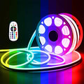 Aclorol 82FT RGB LED Neon Light Strip AC110V-130V LED Strip Light Outdoor Waterproof IP67 Dimmable Rope Light Color Changing with Remote Control for Bedroom Outdoor Garden Commercial Buliding 80Leds/M