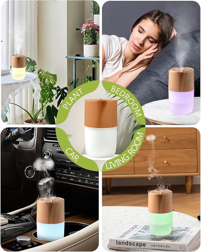 300ml Essential Oil Diffuser, Quiet 4-in-1 Premium Humidifier with Jellyfish Spray Mode, Aromatherapy & Humidifier with 7-Color LED Lights and Auto Shut-Off, Diffusers for Home, Office, Yoga