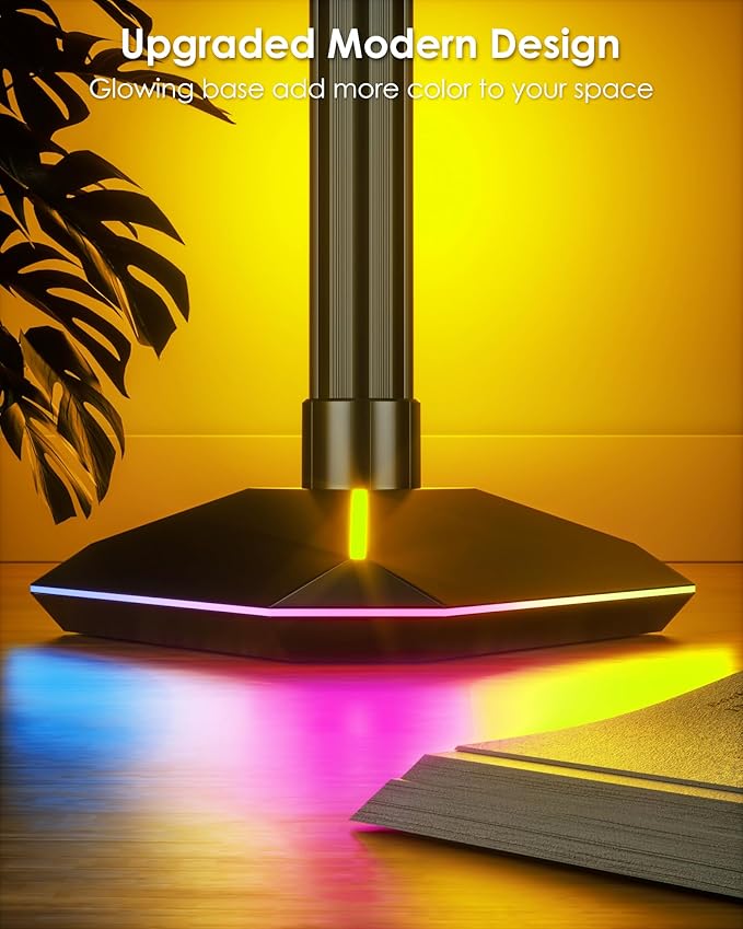 KFM 2PCS Corner Floor Lamp, LED Corner Lamp with App and Remote Control, Modern Floor Lamp with Music Sync and Illuminated Base, Color Changing Standing Lamp for Bedroom Living Room