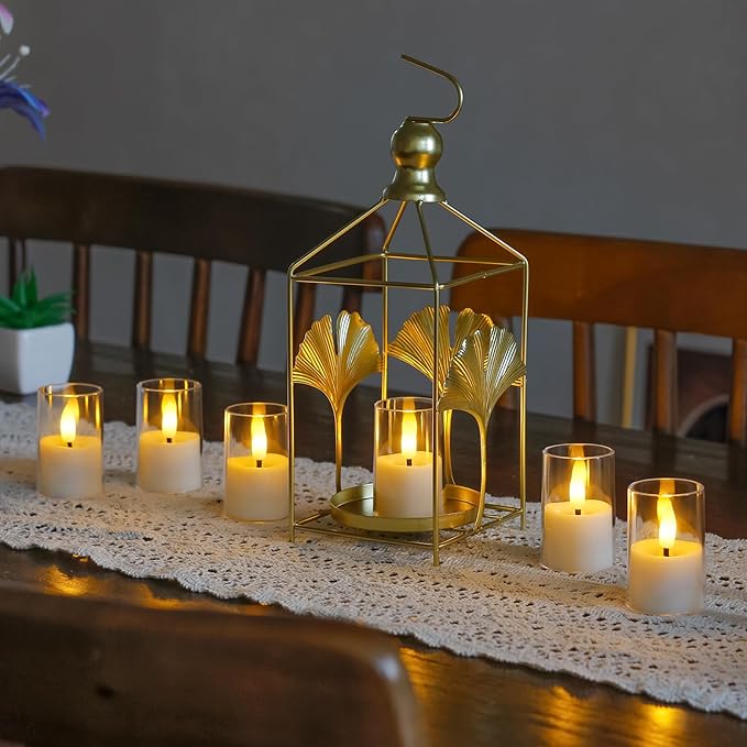 Rechargeable Acrylic Flameless Votive Candles with Timer & Remote Control, 1.7" x2.5" Flickering LED Warm Glow Tealight for Home, Wedding, Holiday Decor (Set of 9, White)