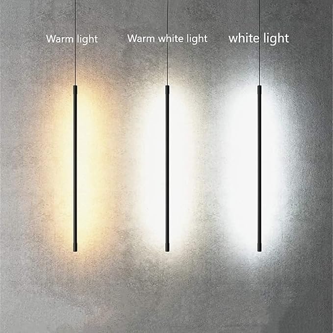 Modern Chandelier Geometry Line Strip Hanging Light, Led Chandelier, Living Room TV Wall Decor LED Pendant Lamps, Ceiling Lights Fixtures for Kitchen, Bedroom, Study Room(White Lig