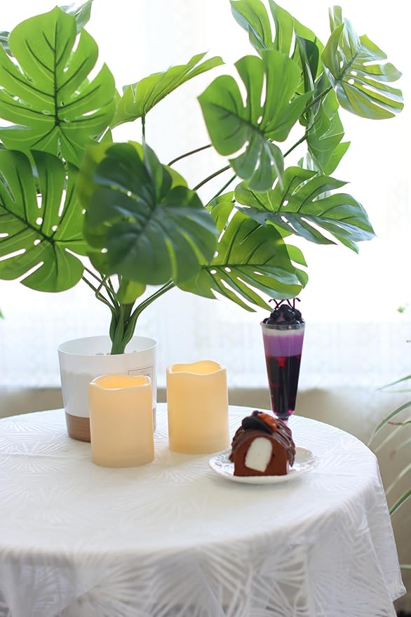 Waterproof Outdoor Battery Operated Flameless Candles with Auto Timer Flickering Plastic Resin Electric LED Pillar Lights for Lantern Patio Garden Wedding Party Decorations 3x3 Inches 6 Pack Ivory