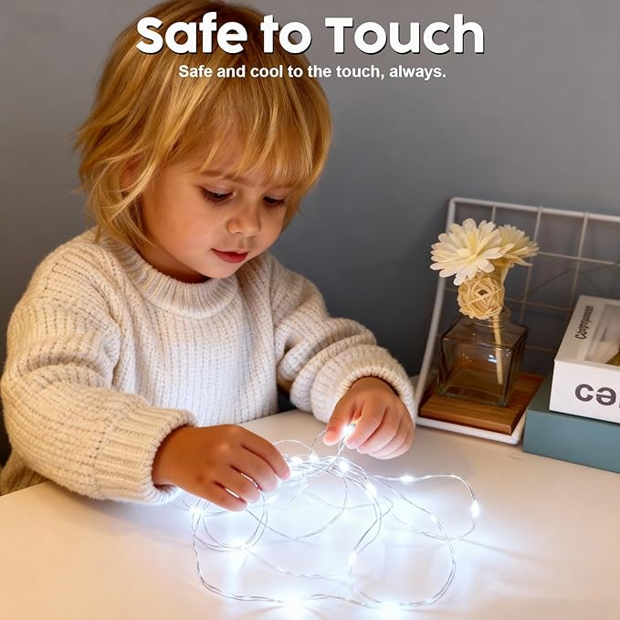 Lemical Fairy Lights 65.6FT 200 LED USB Plug in Twinkle String Lights with Remote and Timer 8 Modes Waterproof Copper Wire Starry Light for Christmas Mason Jars DIY Wedding Table Decor(Cool White)