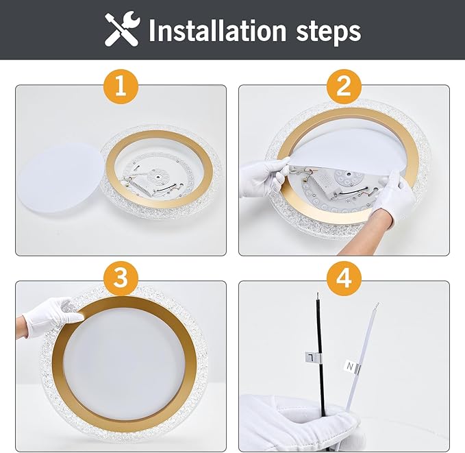 UOFUS Gold LED Flush Mount Ceiling Light 15.7inch Modern Round Ceiling Light Fixture 6400K Super Bright Circle Ceiling Lamp for Bathroom Kitchen Bedroom Living Room Entryway Hallway Stairwell