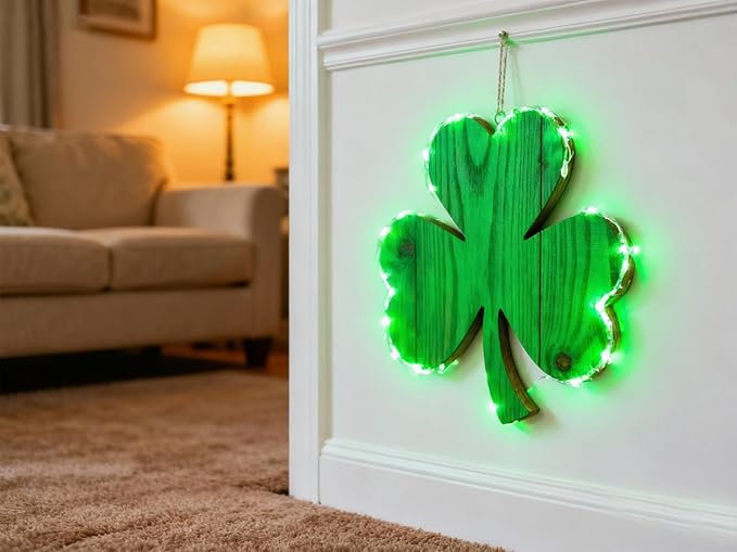 Green Led Lights Strip ST. Patrick's Day Decorations Indoor Rope Lights Easy DIY Cuttable Strip Lights for Room Bathroom Living Room Kitchen Ceiling Wall Vanity Mirror Decor