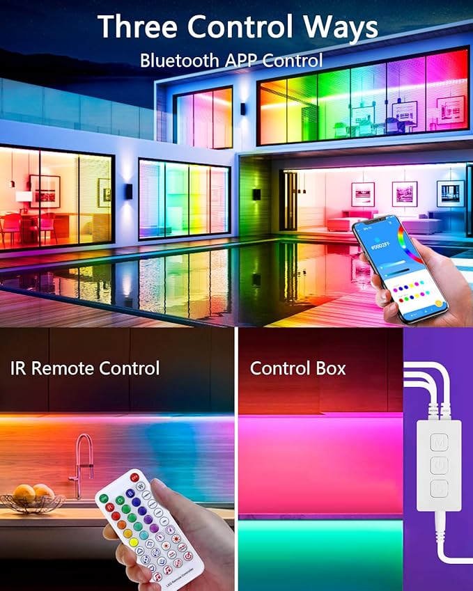 ALITOVE WS2812B WS2811 Bluetooth APP Controller Music Sync Addressable RGB IC LED Remote Controller Dual Outputs SP611E for SK6812 WS2812 SM16703 UCS1903 LED Pixel String Light Strip DC 5V~24V
