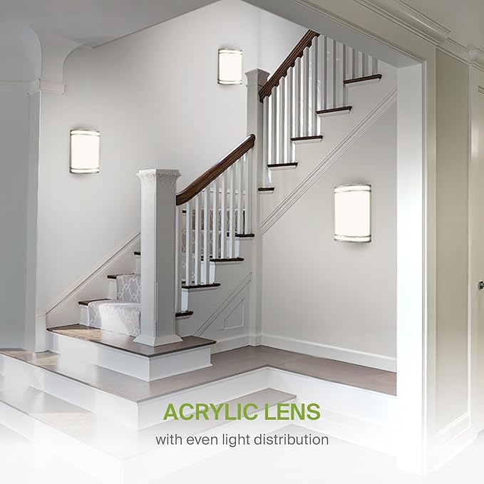 ASD LED Indoor Wall Mount Light Fixture - 10 Inch 15W Modern Interior Brushed Nickel Dimmable Wall Sconce Light - ETL 3000K 4000K 5000K Adjustable - Hallway, Bedroom LED Wall Lights