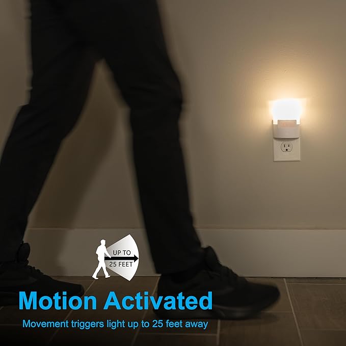 GE Ultra Brite Motion-Activated LED Light, 40 Lumens, Soft White, Night Light, Energy Efficient, Ideal for Hallway, Stairs, Kitchen, Garage, Utility Room, Laundry Room, White, 12201