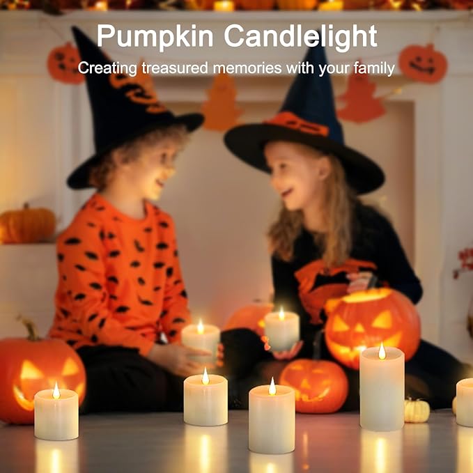 Flickering Flameless Candles with 3D Moving Flame, Real Wax Battery Operated Candles with Timer and Remote, Last 600+ Hours, D3×H3 4" 5" LED Fake Candles for Home Wedding Decor, 3 Pack