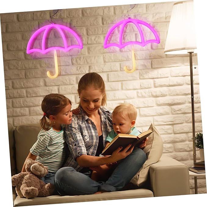 Light up Sign Photo Moon Lamp Umbrella Neon Night Lamp Neon Sign Night Light Led Neon Light Dorm Decor Aesthetic Room Decor Interior Neon Sign White Plastic Usb