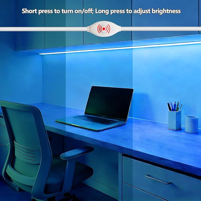5V LED Strip Lights, Ice Blue USB LED Light Strip, 3.28FT Dimmable Cob LED Strip Light, High Brightness Short LED Strip for Display Cabinet, Living Room, TV Lights