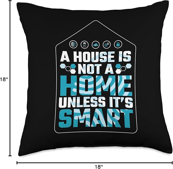 Smart Home Home Automation Clothing Smart Home House Automation Throw Pillow, 18x18, Multicolor