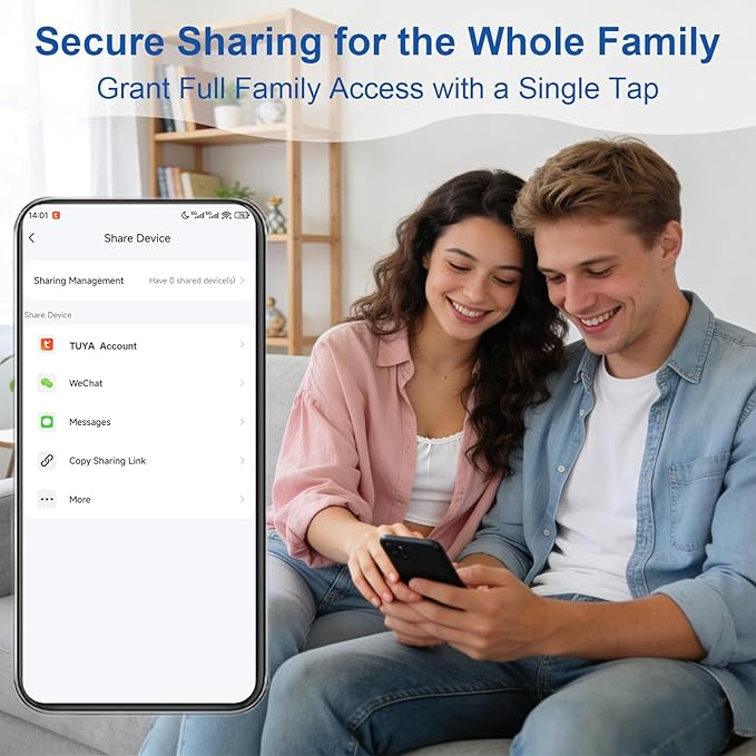 WiFi Door Window Alarm, Smart Contact Sensor with APP Alerts & Sound Light Alarm, DIY Home Security System for House, Apartment, Office (Battery Not Included)