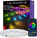 IC Smart RGB LED Strip Lights, 32.8FT LED Lights for Bedroom, App Control/Remote Control, Music Sync, DIY Design, Rainbow Chasing Effects, Strip Lights for Home, Party Decor