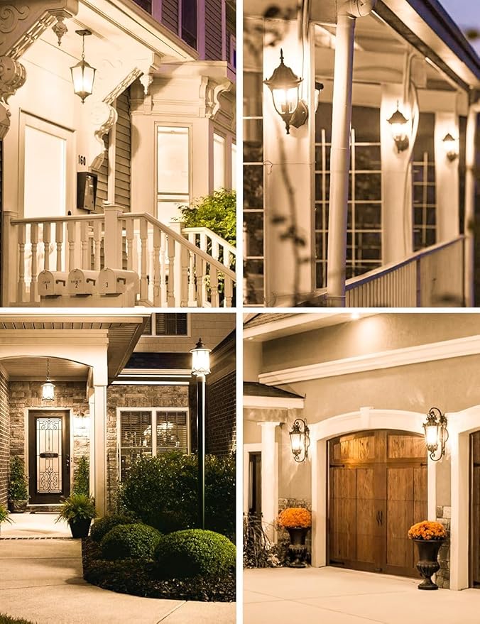 Dusk to Dawn Sensor LED Outdoor Light Bulb, Warm White 3000K, A19 13W(100 Watt Equivalent) Bright Porch Lighting, 1200LM, Auto-On/Off Photocell Sensor for Garage Yard Patio Garden- 2 Pack