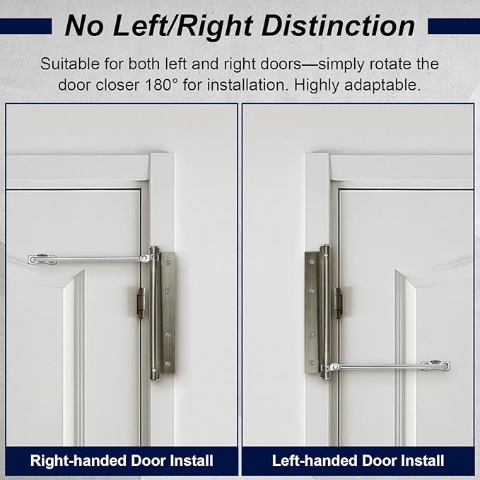 Automatic Door Closer Stainless Steel Soft Close Safety Spring Door Closer for Home Hotel with Screws, Antique Bronze