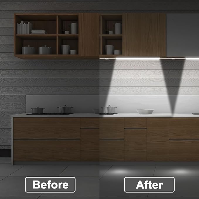Daymeet Under Cabinet Lights, Super Bright Led Under Cabinet Lighting 3 Color Temperatures Dimmable 12 Inch Ultra Thin Cabinet Lights with Remote App Control, Led Light for Kitchen Closet (3 Pcs)