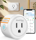 KimFilter Mini Smart Plug, WiFi Socket Works with 2.4GHz Network Only, App Controlled Outlet with Timer & Group Controller for Home, FCC Certified Smart Life Plugs Supports Alexa & Google Home