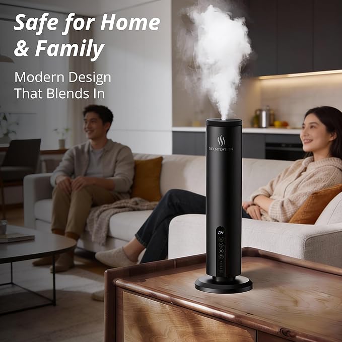 Diffuser Tower Wireless - Essential Oil Fragrance - 1500 SqFt Wide Coverage – Cordless Rechargeable Waterless Aromatherapy, 8-Day Battery, Aluminum Body, Idead Home Office Spa Hotel Bedroom