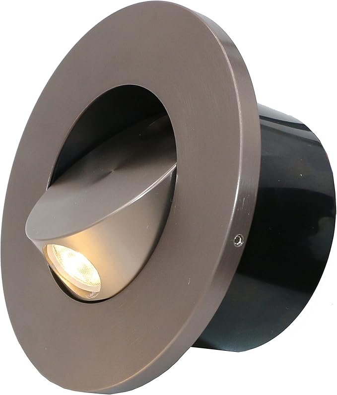3W LED Wall Recessed Step Stair Lighting Bedside Reading Light Fixture Hidden On/Off Switch Adjustable Warm White Coffee Circle