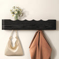 Coat Rack Wall Mount Entryway Organizer Modern Key Holder Wall Mount with Wooden Shelf Entryway Hooks for Bedroom Kitchen Hallway Bathroom for Hanging Coats Hats Dog Leashes Bags Towels