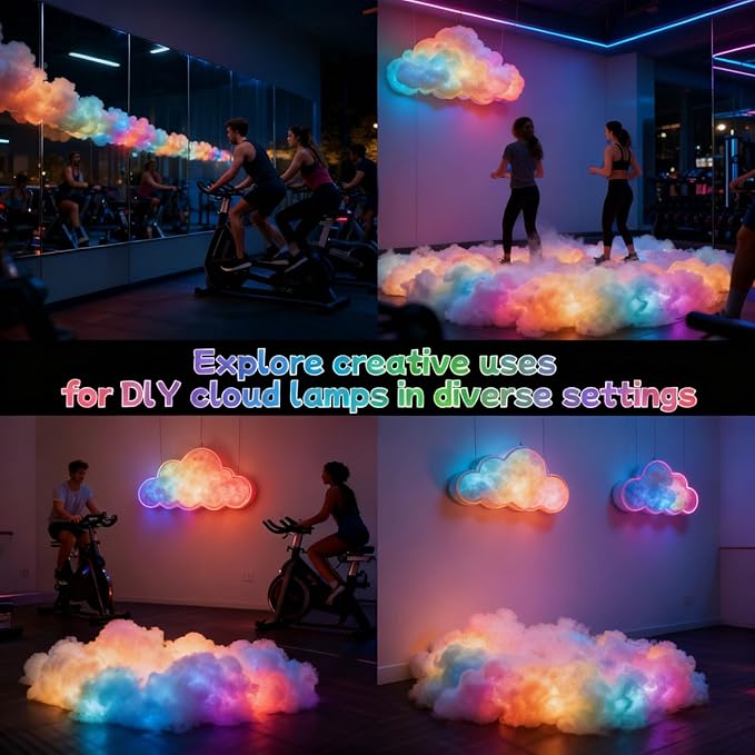 LED Cloud Light RGB Mood Lamp - USB Powered Voice Activated & Music Rhythm Sync, Dynamic Color Changing Ambient Lighting for Gaming Room/Bedroom/Bar/Party/Streamer Setup (LED 158in/400cm)