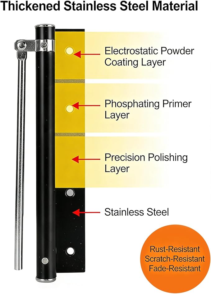 Automatic Door Closers for Home,Safety Spring Door Closer,Thick Stainless Steel Material,Adjustable Catch Speed,with Screw,Wrench,Easy to Install