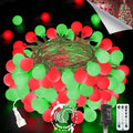 2026 New Connectable 43FT Smart Voice Controlled String Lights Indoor Outdoor | 100LED Red and Green Globe Fairy Lights with Remote, 12 Modes Waterproof Hanging Light for Bedroom Classroom Decor